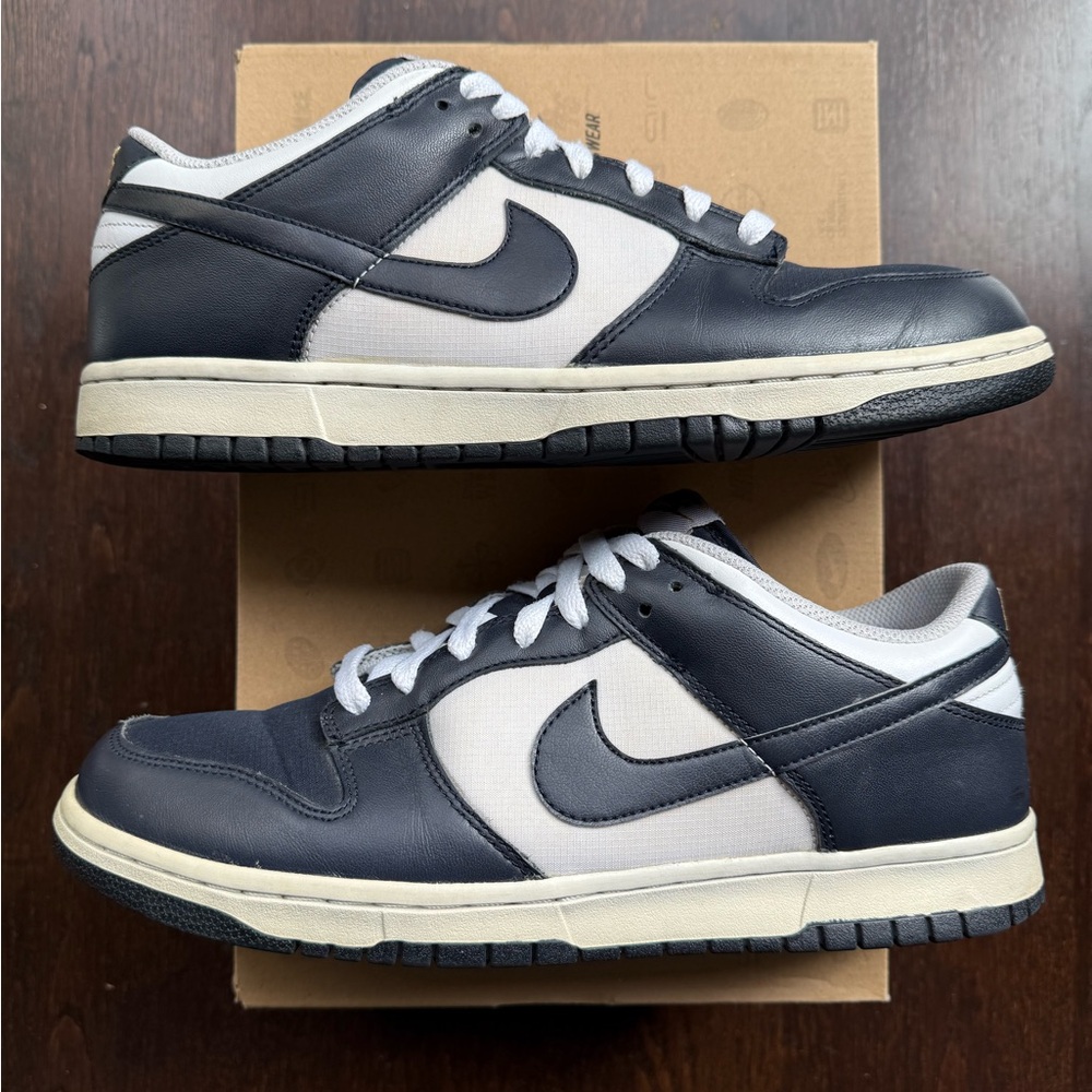 Nike Dunk CL Low (White/Dark Obsidian-Metallic Gold) Size US M 10.5 - Pre-owned